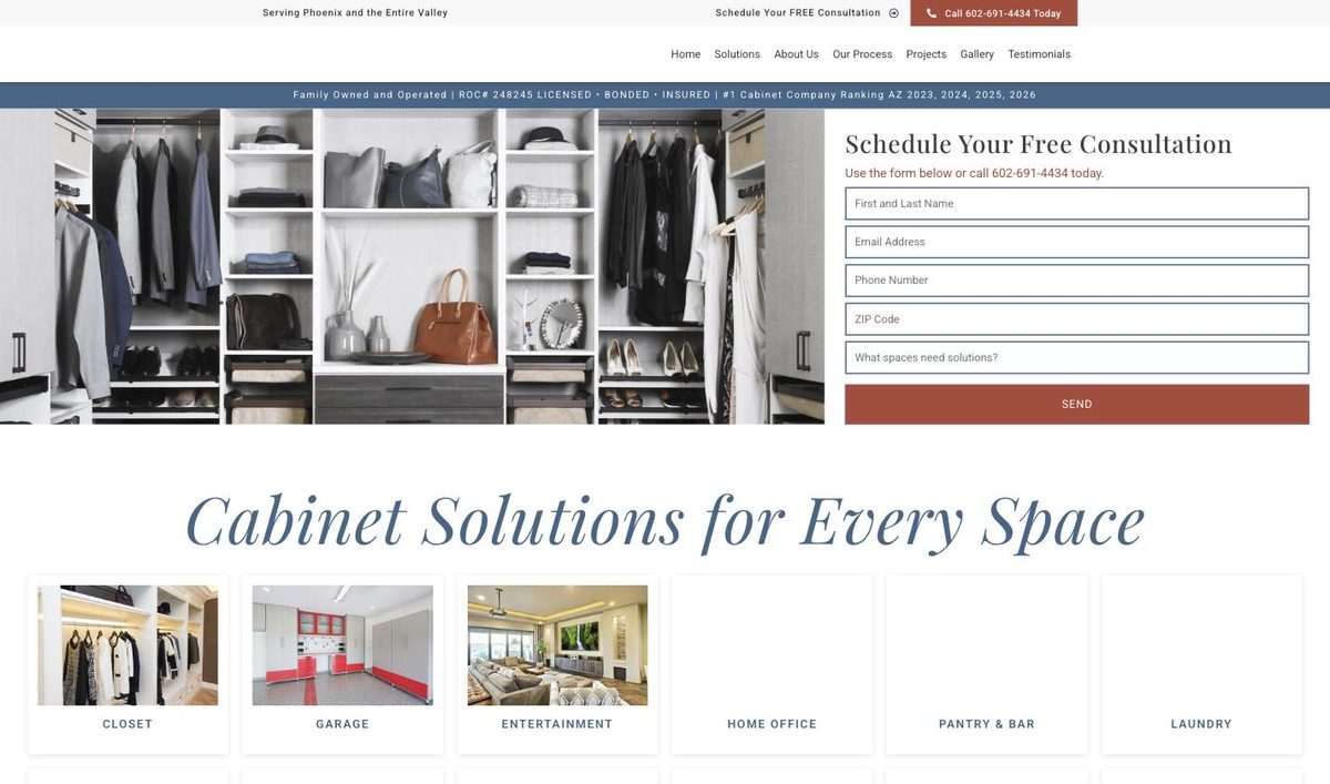 Space Solutions website homepage, built and managed by ajile MEDIA
